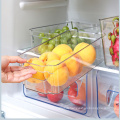 Set of 8 Freezer Organizer Bins Clear Plastic Kitchen Storage Rack-Stackable Organizer Containers with Handles for Refrigerator